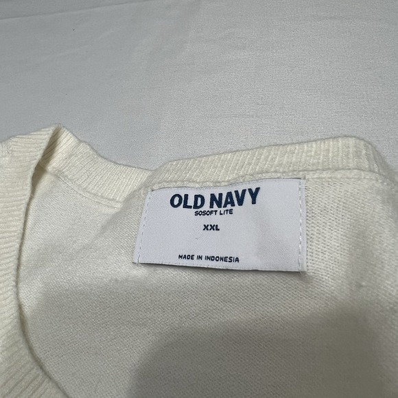 Old Navy So Soft Lite Cropped Cardigan Sweater Button Front Ivory Womens XXL - Picture 6 of 7
